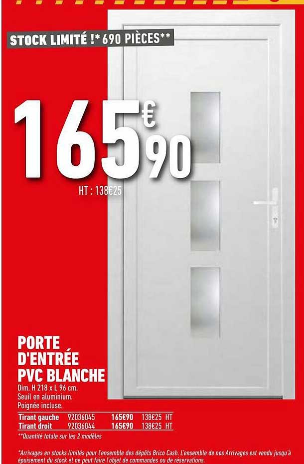 porte d'entrée pvc blanche