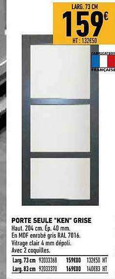 porte seule "ken" grise