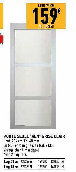 porte seule "ken" grise clair