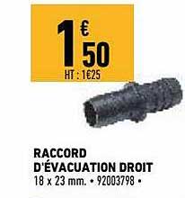 raccord d'évacuation droit