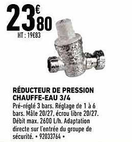 réducteur de pression chauffe-eau 3 4