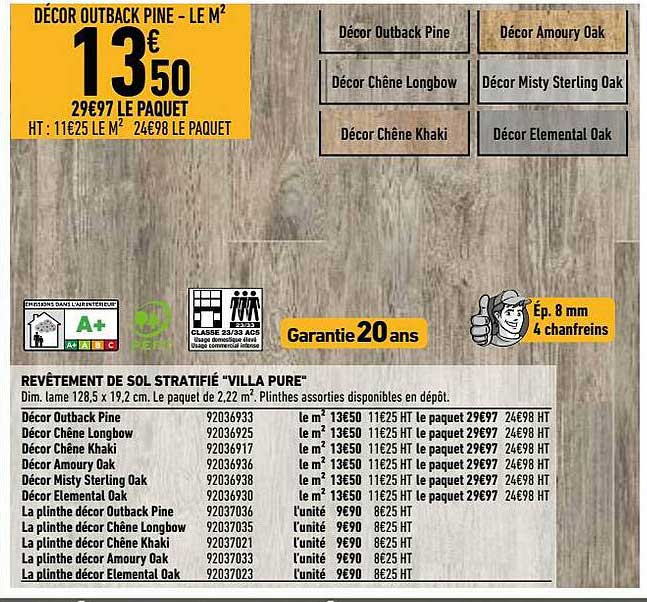 revêtement de sol stratifié "villa pure"