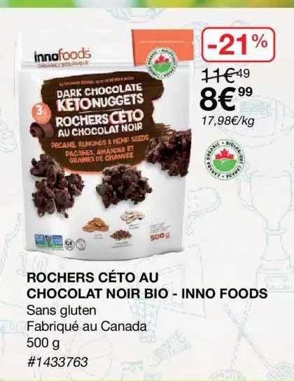 Rochers Céto Au Chocolat Noir Bio Inno Foods