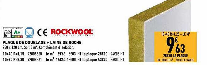 rockwool plaque de doublage + laine de roche
