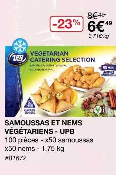samoussas et nems végétariens - upb