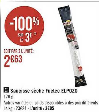 Saucisse Sèche Fuetec Elpozo