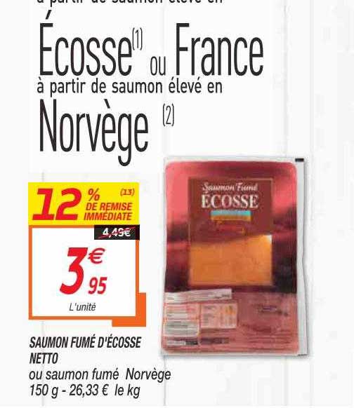 saumon fumé d'écosse netto
