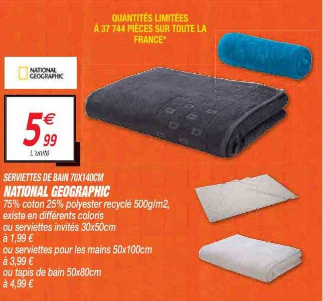 serviettes de bain 70 x 140 cm national geographic