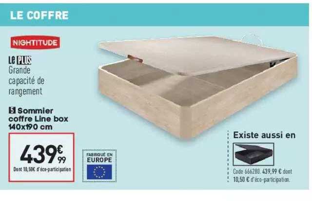 sommier coffre line box 140x190 cm