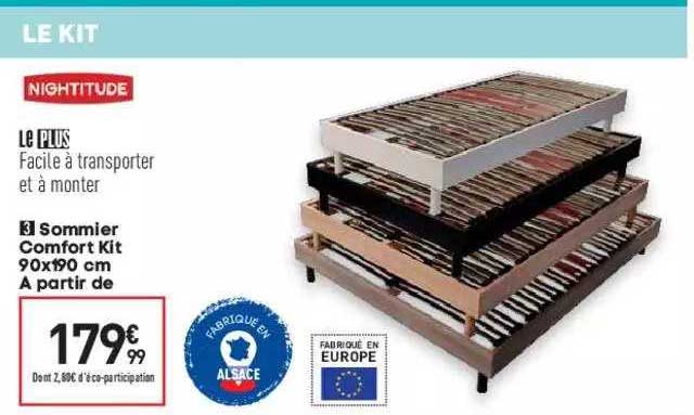 sommier comfort kit 90x190 cm