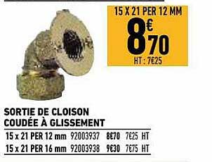 sortie de cloison coudée à glissement