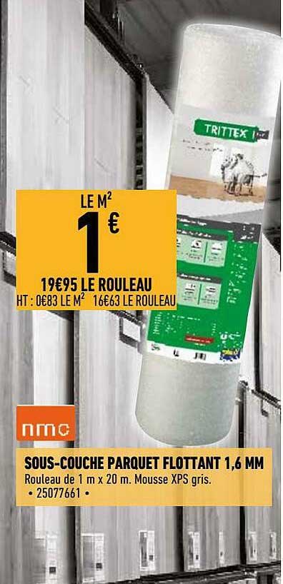 sous-couche parquet flottant 1.6 mm nmc
