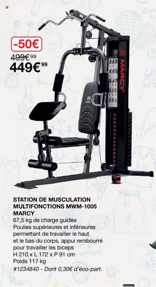 station de musculation multifonctions mwm-1005 marcy
