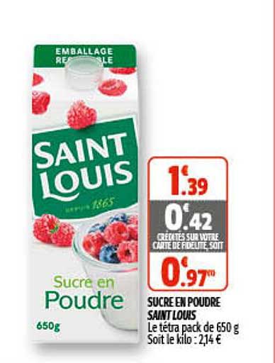 sucre en poudre saint louis