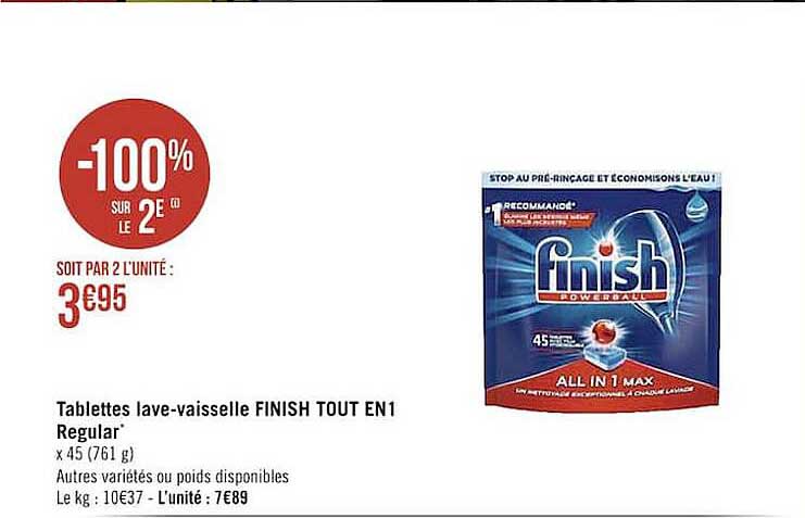 tablettes lave-vaisselle finish tout en 1 regular