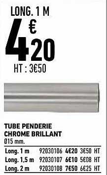 tube penderie chrome brillant