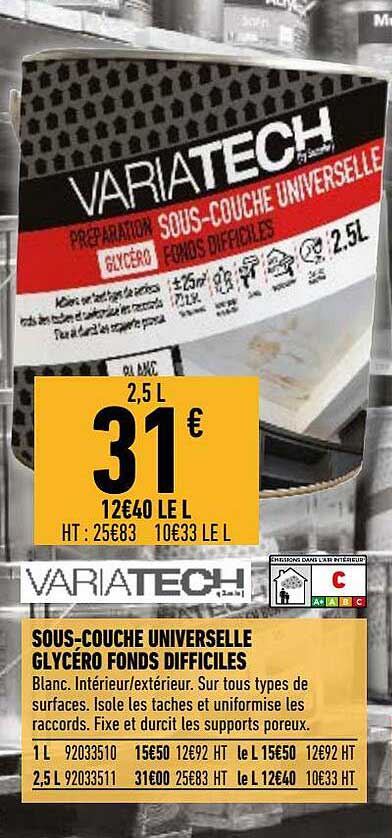 variatech sous-couche universelle glycéro fonds difficiles