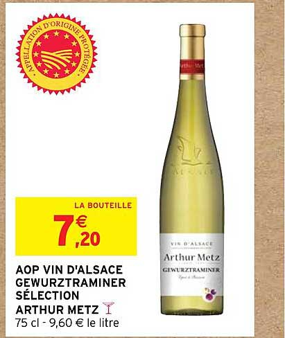 aop vin d'alsace gewurztraminer sélection arthur metz