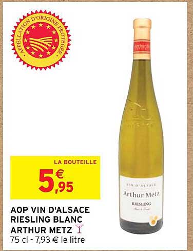 aop vin d'alsace riesling blanc arthur metz