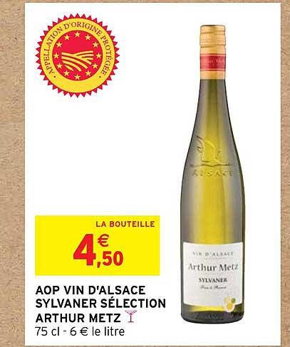aop vin d'alsace sylvaner sélection arthur metz