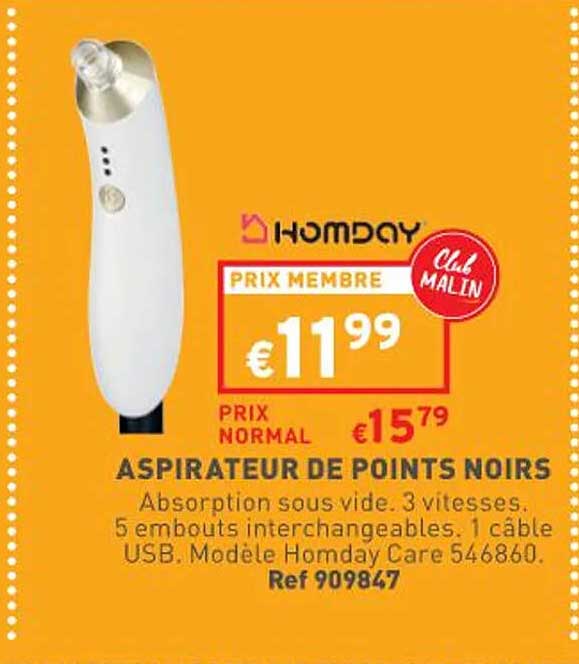 aspirateur de points noirs homday
