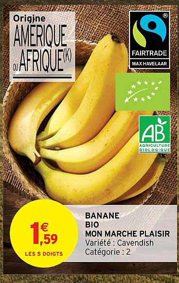 banane  bio mon marché plaisir