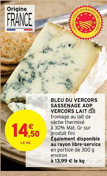 bleu du vercors sassenage aop vercors lait