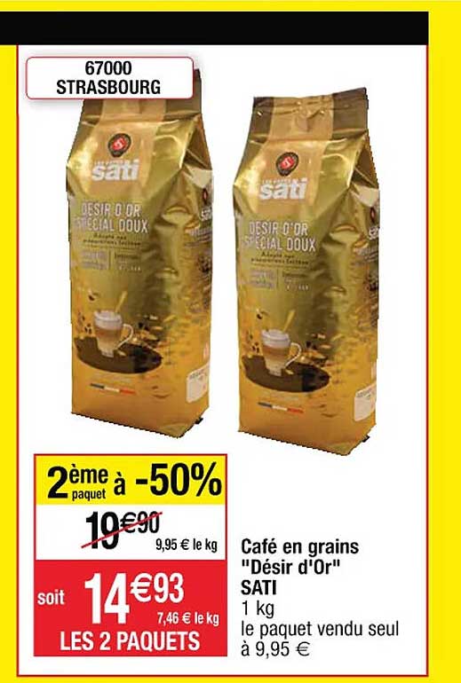 café en grains "désir d'or" sati