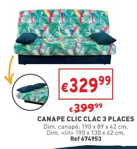 canapé clic clac 3 places