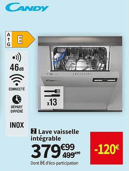 candy lave vaisselle intégrable