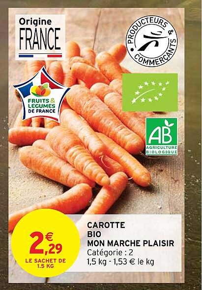 carotte bio mon marché plaisir
