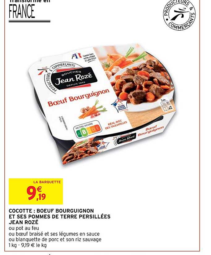 Cocotte : Bœuf Bourguignon Et Ses Pommes De Terre Persillées Jean Rozé