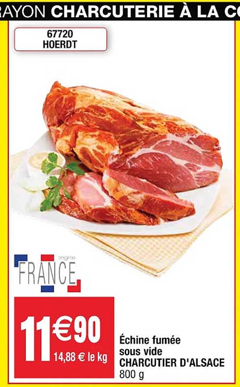 échine fumé sous vide charcutier d'alsace