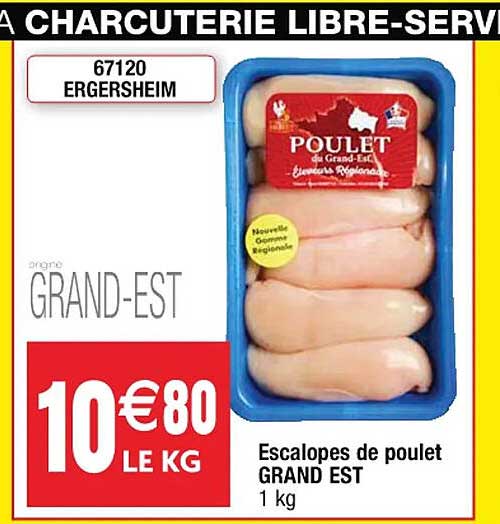 escalopes de poulet grand est