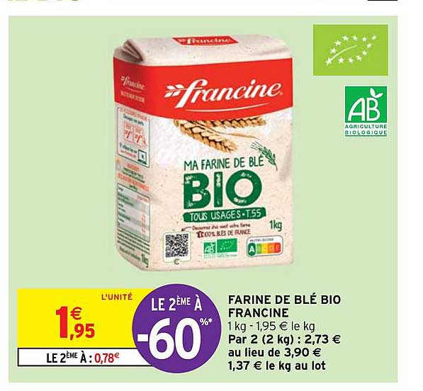 Farine De Blé Bio Francine