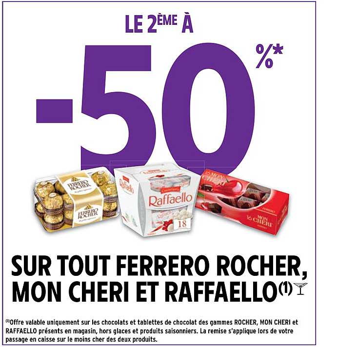 ferrero rocher, mon chéri et raffaello