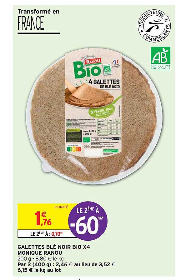 galettes blé noir bio x4 monique ranou