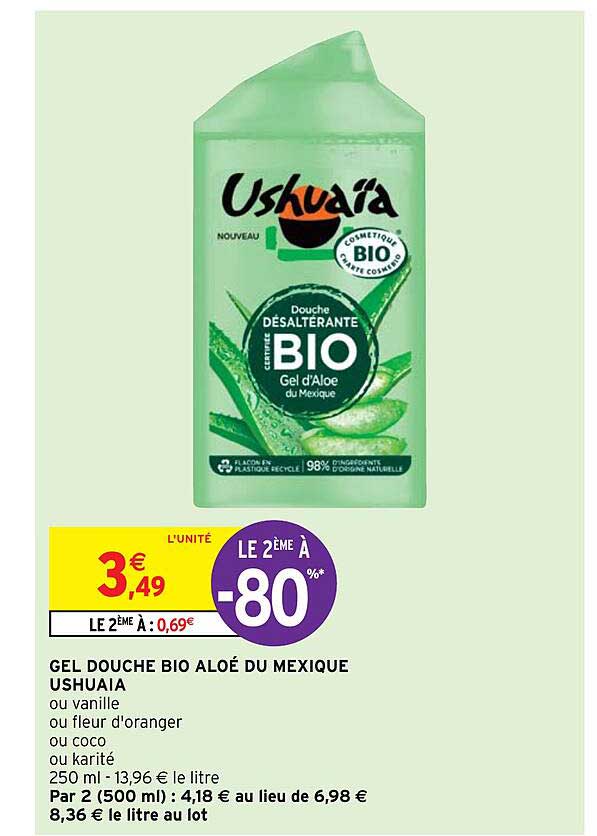 gel douche bio aloé du mexique ushuaia