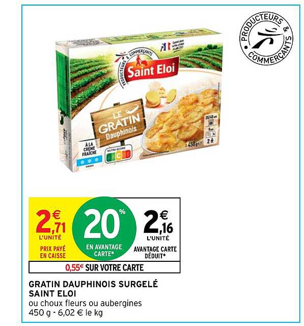 Gratin Dauphinois Surgelé Saint Eloi