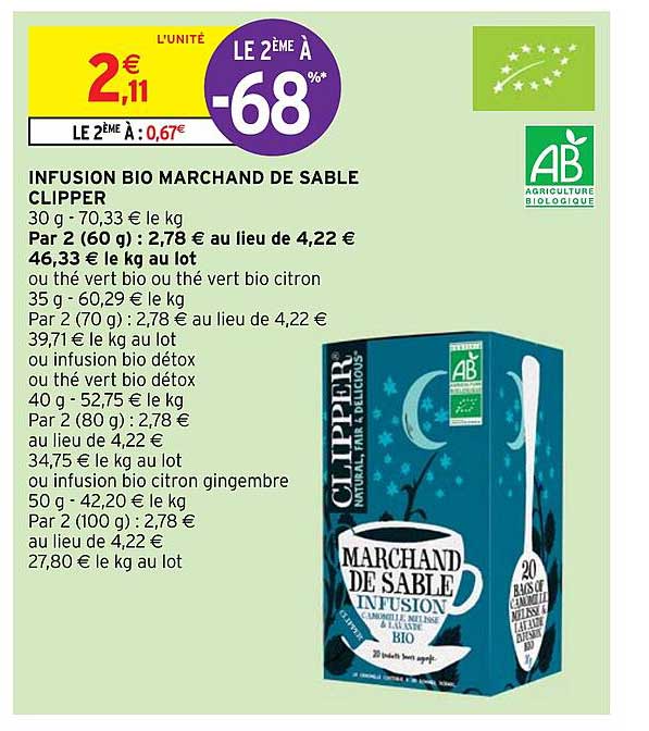 infusion bio marchand de sable clipper