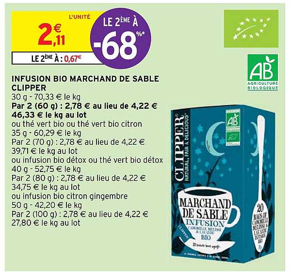 infusion bio marchand de sable clipper