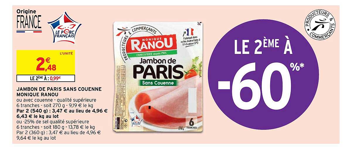 jambon de paris sans couenne monique ranou