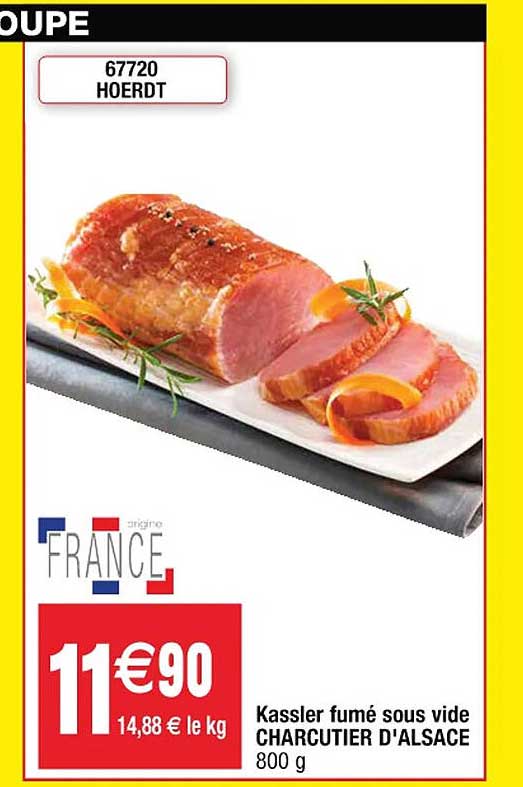 kassler fumé sous vide charcutier d'alsace