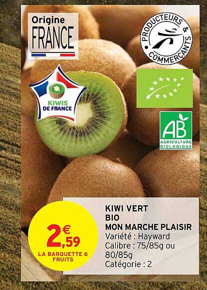 kiwi vert  bio mon marché plaisir