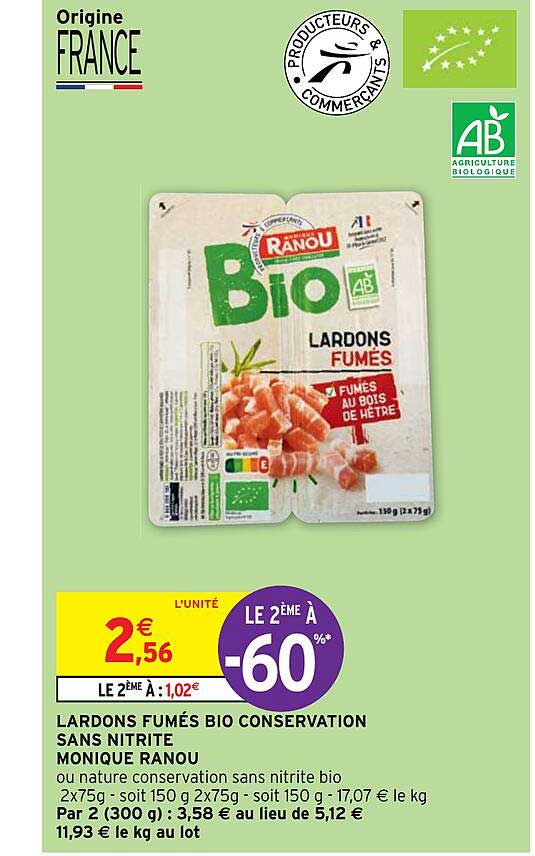 lardons fumés bio conservation sans nitrite monique ranou