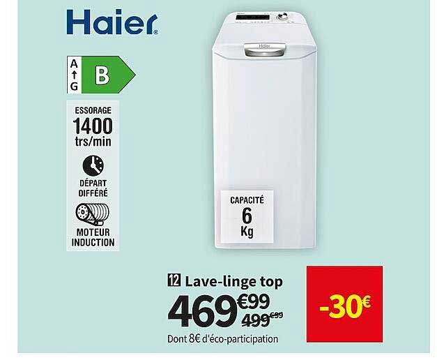 lave-linge top haier