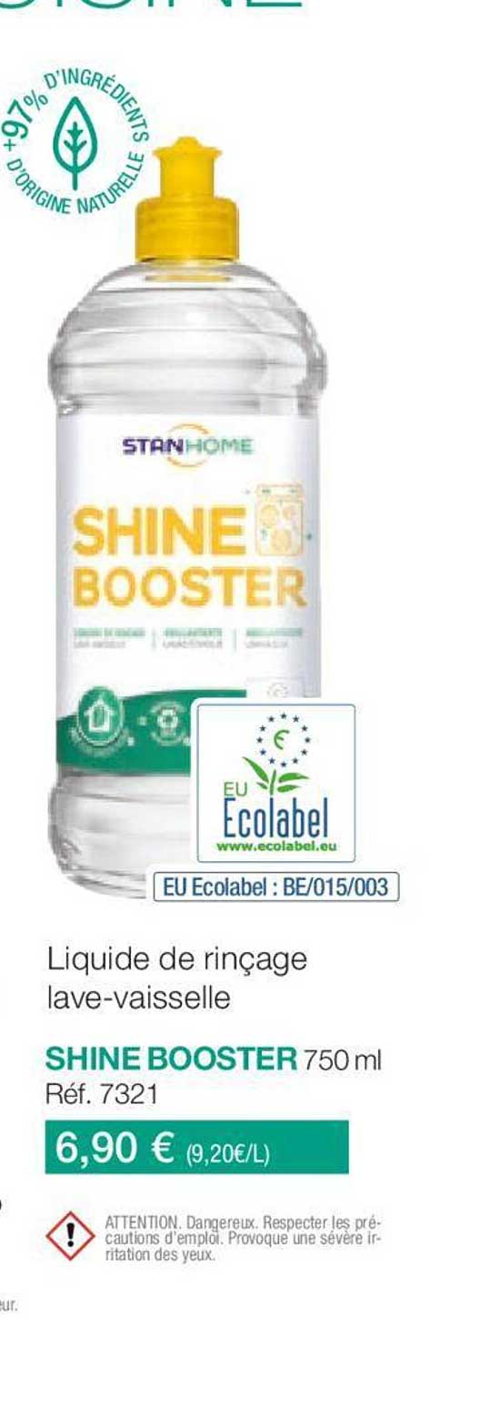 liquide de rinçage lave-vaisselle shine booster