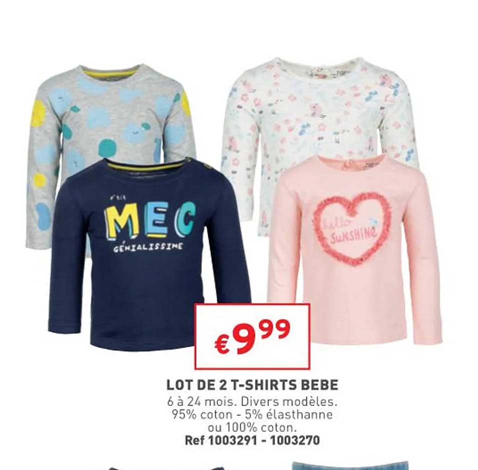 lot de 2 t-shirts bébé