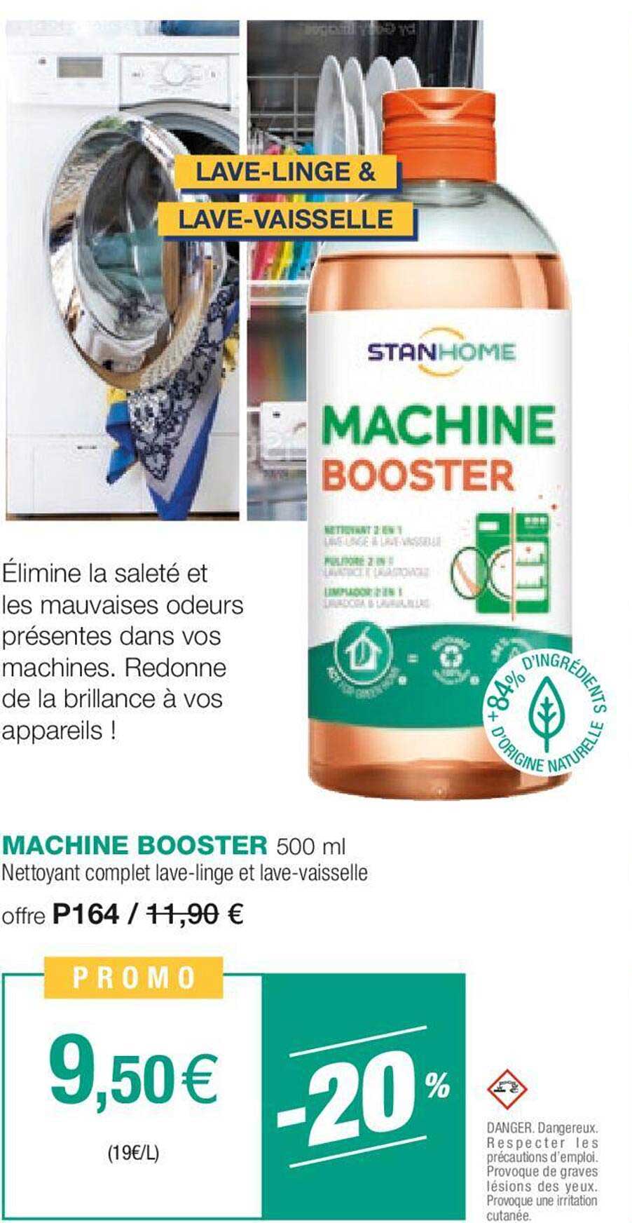 machine booster nettoyant complet lave-linge et lave-vaisselle