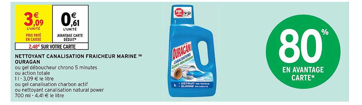 nettoyant canalisation fraîcheur marine ouragan